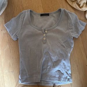 Brandy Melville blue and white stripe shirt sleeve